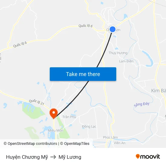 Huyện Chương Mỹ to Mỹ Lương map