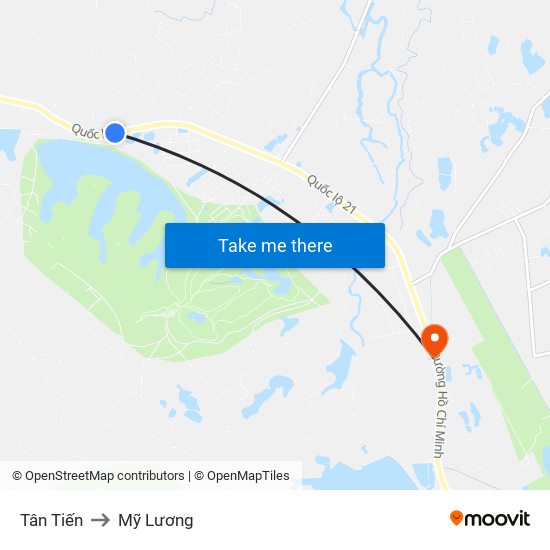 Tân Tiến to Mỹ Lương map