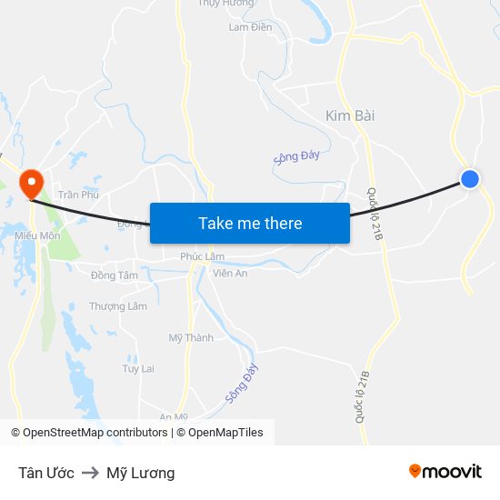 Tân Ước to Mỹ Lương map