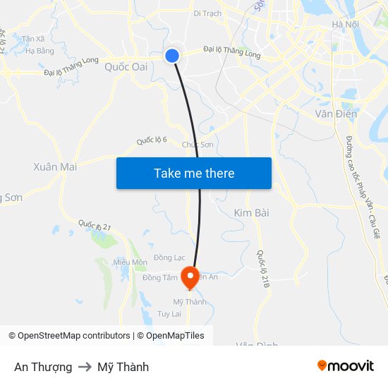 An Thượng to Mỹ Thành map