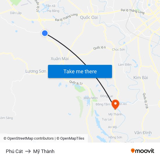 Phú Cát to Mỹ Thành map