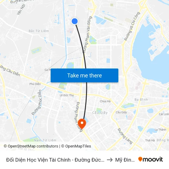 Đối Diện Học Viện Tài Chính - Đường Đức Thắng to Mỹ Đình 1 map
