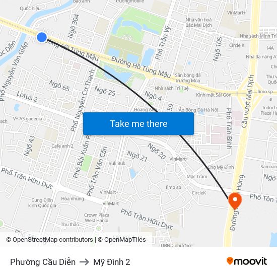 Phường Cầu Diễn to Mỹ Đình 2 map