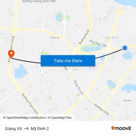 Giảng Võ to Mỹ Đình 2 map