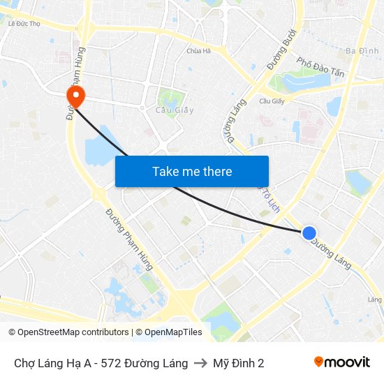 Chợ Láng Hạ A - 572 Đường Láng to Mỹ Đình 2 map