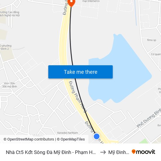 Nhà Ct5 Kđt Sông Đà Mỹ Đình - Phạm Hùng to Mỹ Đình 2 map