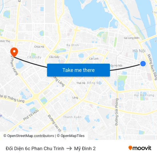 Đối Diện 6c Phan Chu Trinh to Mỹ Đình 2 map