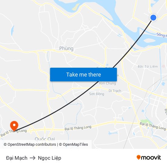 Đại Mạch to Ngọc Liệp map