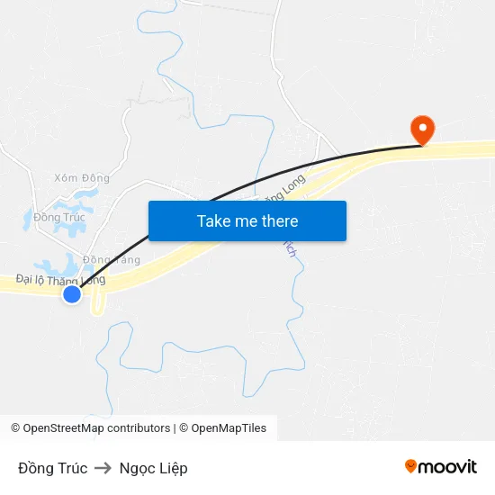 Đồng Trúc to Ngọc Liệp map
