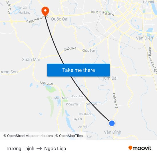 Trường Thịnh to Ngọc Liệp map