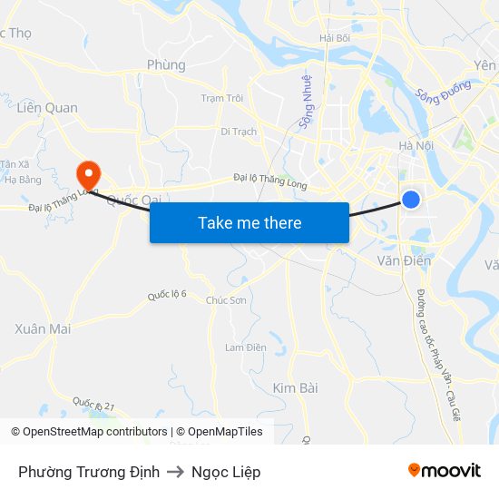 Phường Trương Định to Ngọc Liệp map