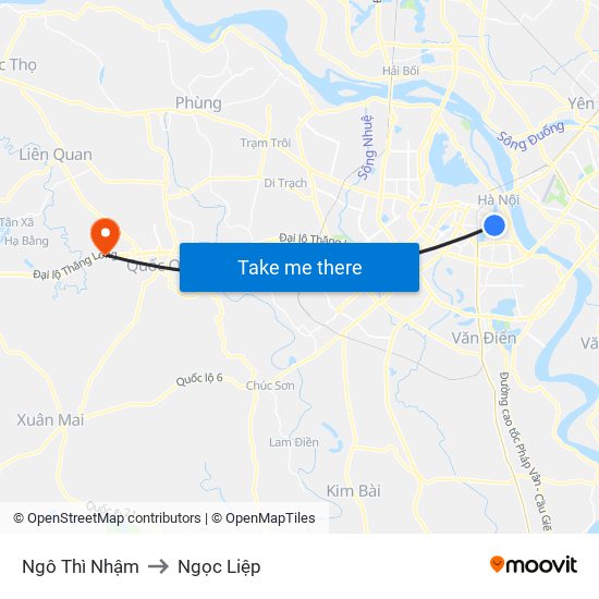 Ngô Thì Nhậm to Ngọc Liệp map