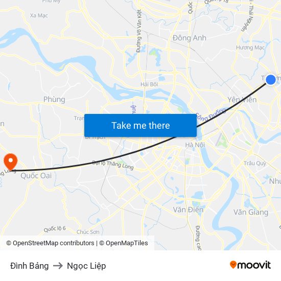 Đình Bảng to Ngọc Liệp map