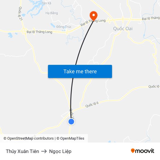 Thủy Xuân Tiên to Ngọc Liệp map