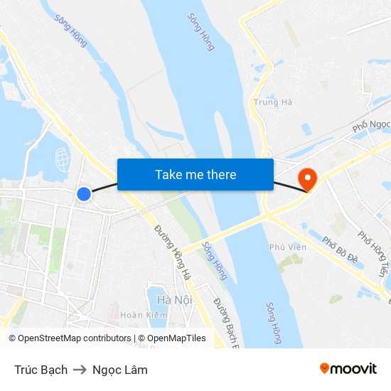 Trúc Bạch to Ngọc Lâm map