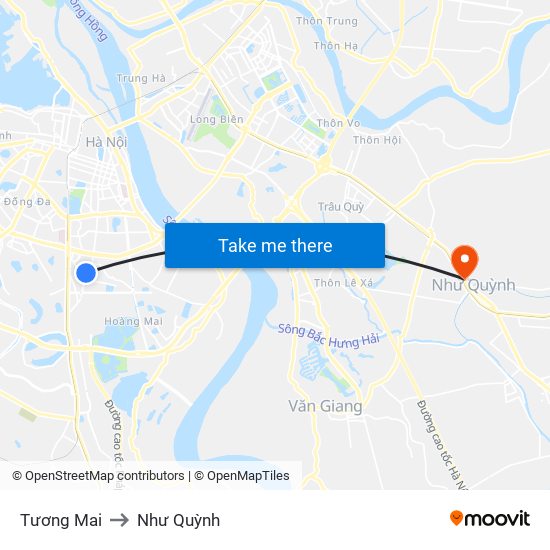 Tương Mai to Như Quỳnh map