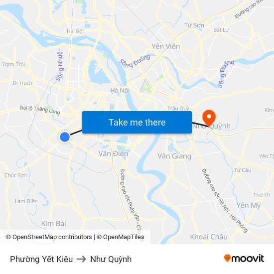 Phường Yết Kiêu to Như Quỳnh map