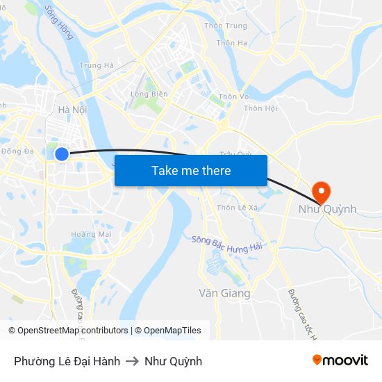 Phường Lê Đại Hành to Như Quỳnh map