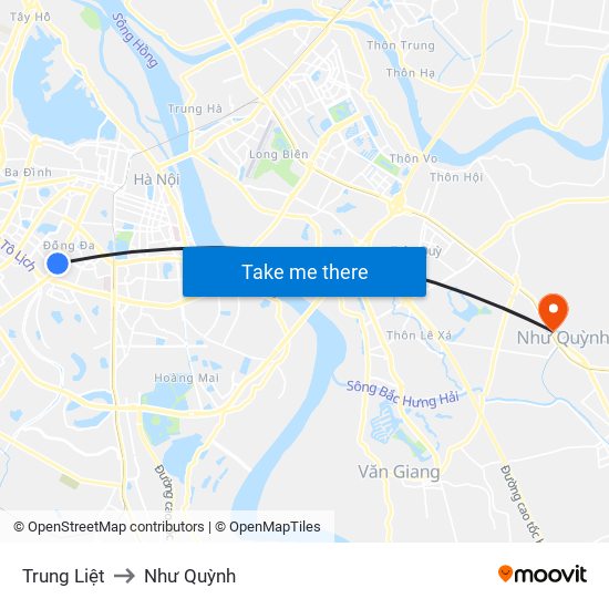 Trung Liệt to Như Quỳnh map