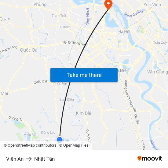 Viên An to Nhật Tân map