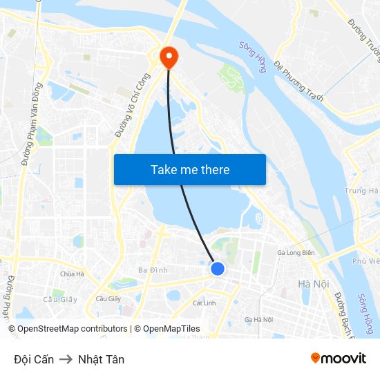 Đội Cấn to Nhật Tân map