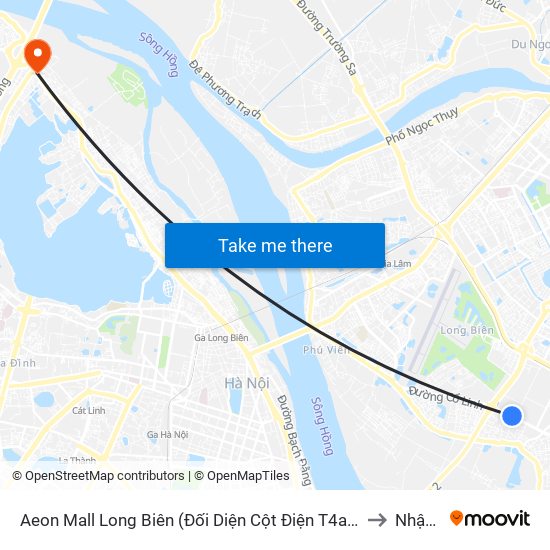 Aeon Mall Long Biên (Đối Diện Cột Điện T4a/2a-B Đường Cổ Linh) to Nhật Tân map