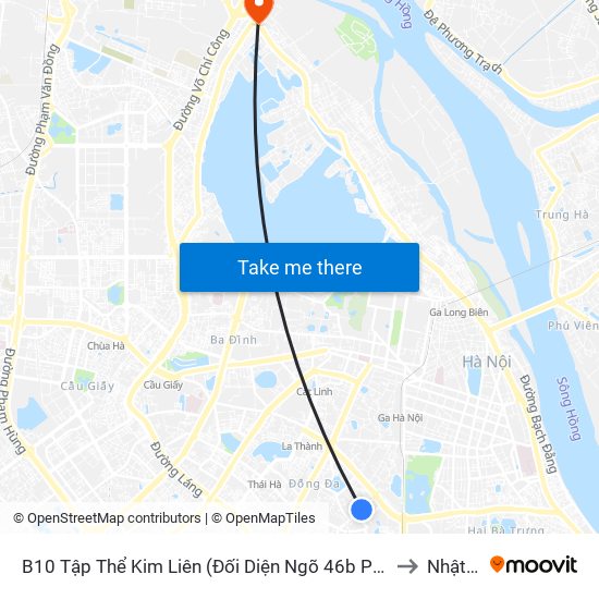 B10 Tập Thể Kim Liên (Đối Diện Ngõ 46b Phạm Ngọc Thạch) to Nhật Tân map