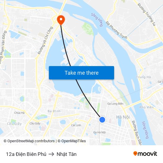 12a Điện Biên Phủ to Nhật Tân map