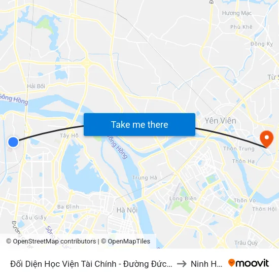 Đối Diện Học Viện Tài Chính - Đường Đức Thắng to Ninh Hiệp map