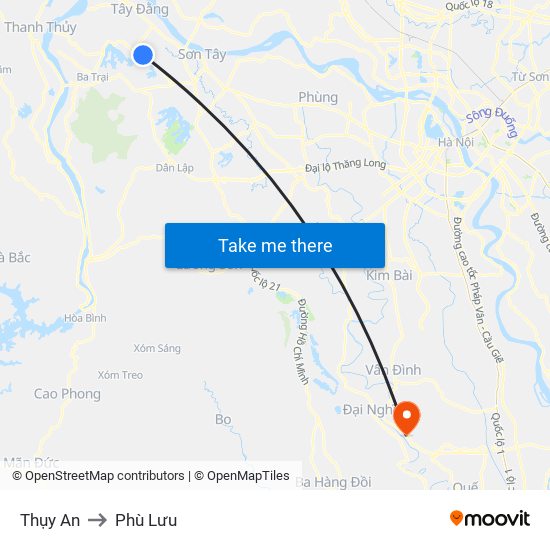 Thụy An to Phù Lưu map