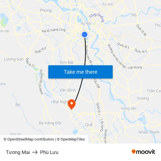 Tương Mai to Phù Lưu map