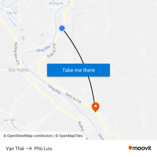 Vạn Thái to Phù Lưu map