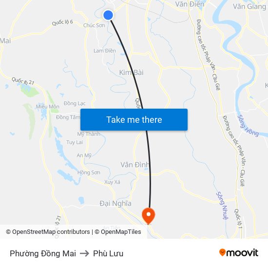 Phường Đồng Mai to Phù Lưu map