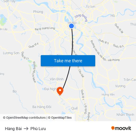 Hàng Bài to Phù Lưu map