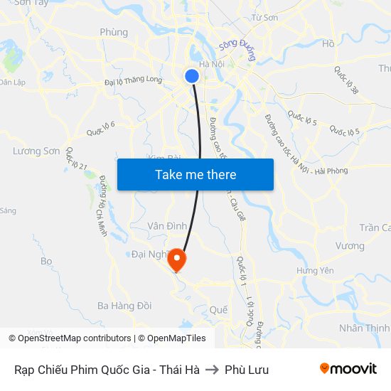 Rạp Chiếu Phim Quốc Gia - Thái Hà to Phù Lưu map