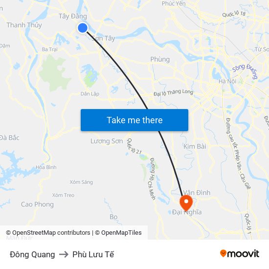 Đông Quang to Phù Lưu Tế map