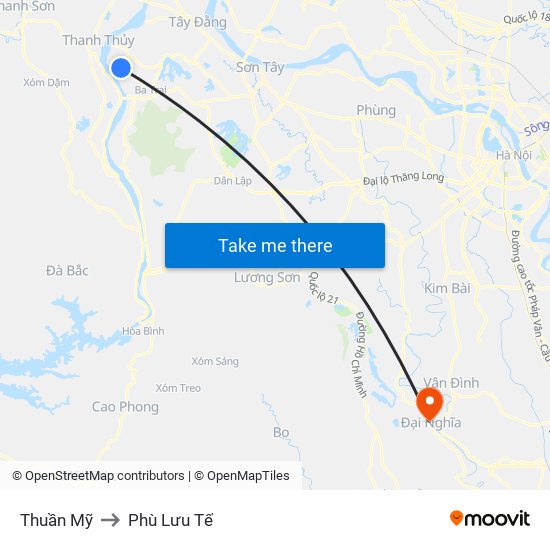 Thuần Mỹ to Phù Lưu Tế map