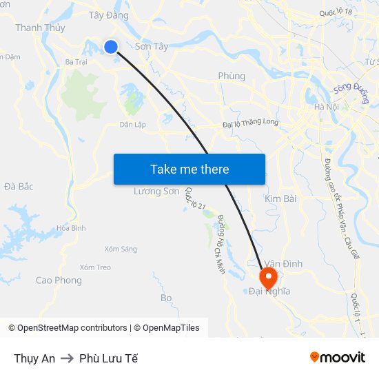 Thụy An to Phù Lưu Tế map