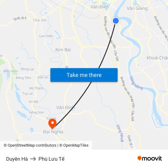 Duyên Hà to Phù Lưu Tế map