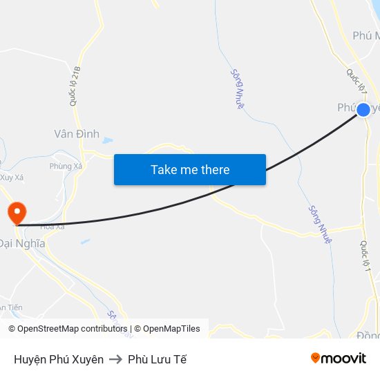Huyện Phú Xuyên to Phù Lưu Tế map