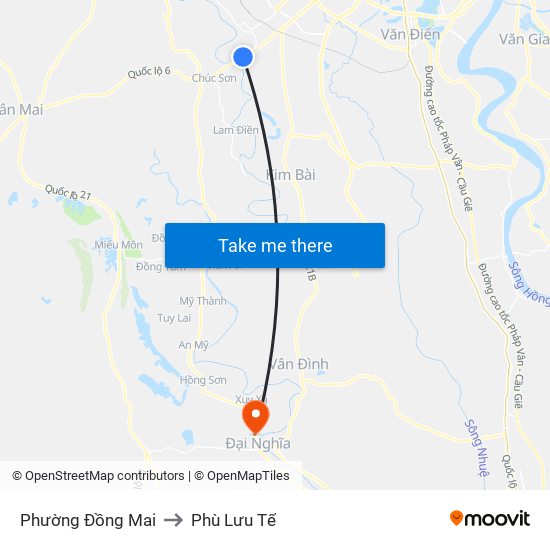 Phường Đồng Mai to Phù Lưu Tế map