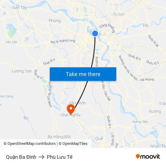 Quận Ba Đình to Phù Lưu Tế map