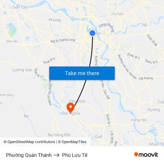 Phường Quán Thánh to Phù Lưu Tế map