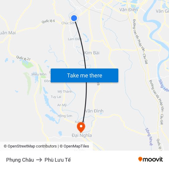 Phụng Châu to Phù Lưu Tế map