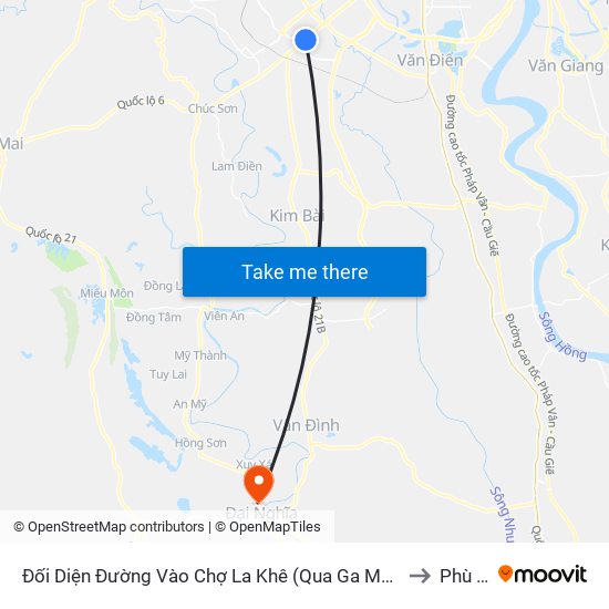 Đối Diện Đường Vào Chợ La Khê (Qua Ga Metro La Khê) - 405 Quang Trung (Hà Đông) to Phù Lưu Tế map