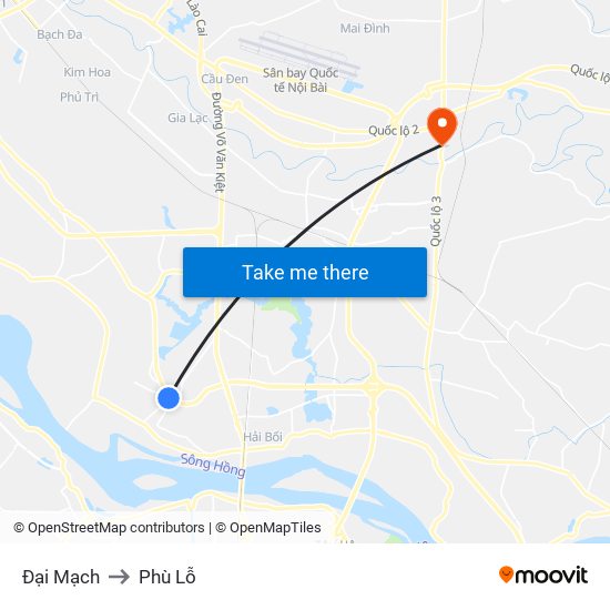 Đại Mạch to Phù Lỗ map