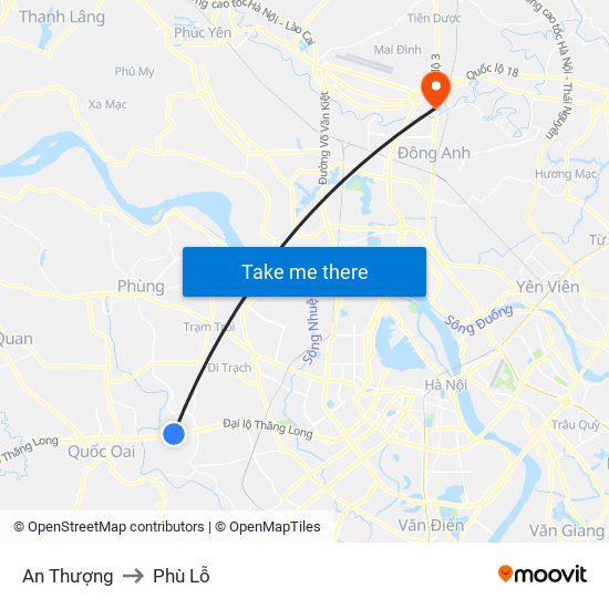 An Thượng to Phù Lỗ map
