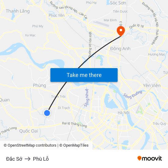 Đắc Sở to Phù Lỗ map