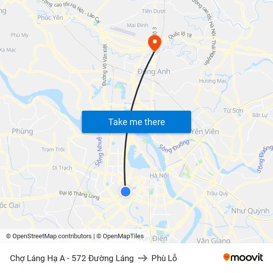 Chợ Láng Hạ A - 572 Đường Láng to Phù Lỗ map