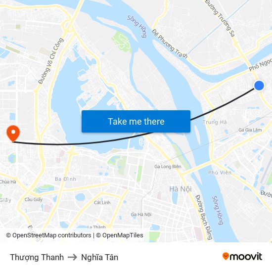 Thượng Thanh to Nghĩa Tân map